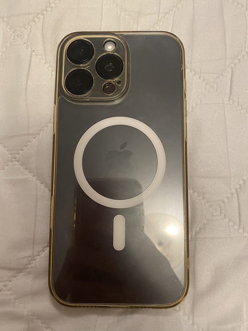 Clear hybrid case on an iPhone, back view