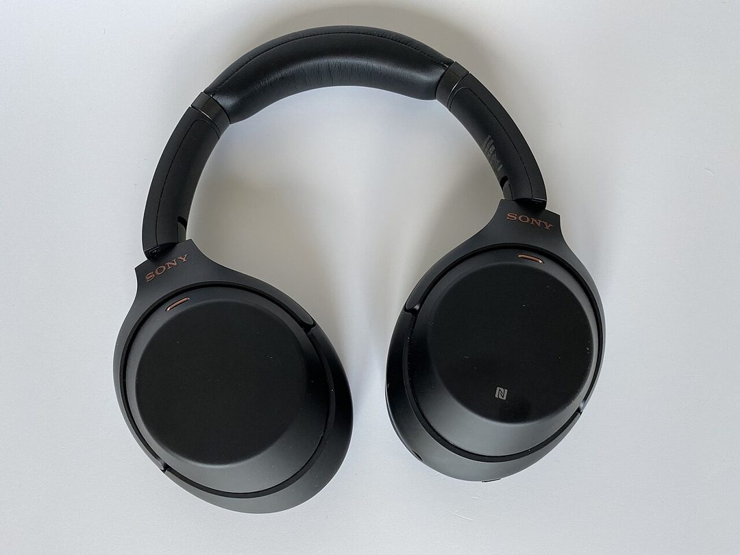 Sony over-ear noise-cancelling headphones in black
